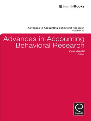 cover image of Advances in Accounting Behavioral Research, Volume 13
